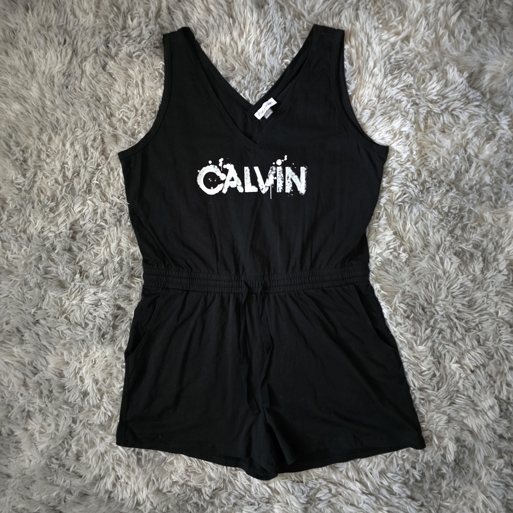 Calvin Klein Sleeveless V-Neck Black Romper - Size XL